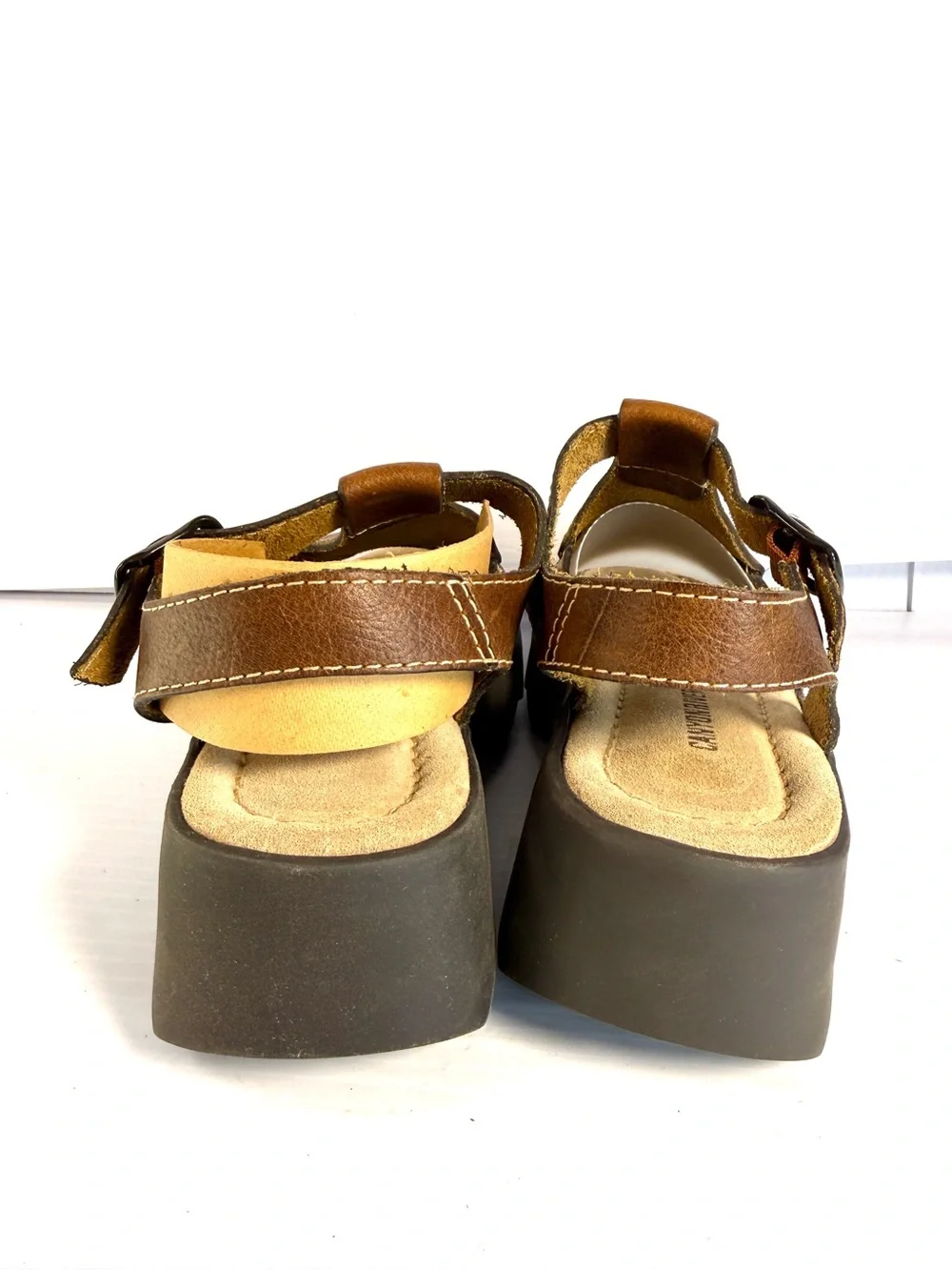 Canyon River Blues Brown Leather T-Strap Sandals Unisex